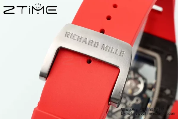 Richard Mille RM055 NTPT APS Factory 1:1 Best Edition Black Bezel Red Crown Rubber Strap - Super Clone Watch | 1:1 Best Version
