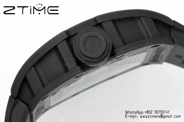 リシャール・ミル RM055 NTPT APSファクトリー 1:1ベストエディション RGベゼル ブラッククラウン ラバーストラップ - スーパークローンウォッチ｜1:1ベストバージョン