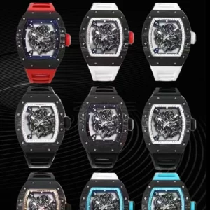 Richard Mille RM055 NTPT APS Factory 1:1 Best Edition White Bezel Red Crown Rubber Strap - Super Clone Watch | 1:1 Best Version