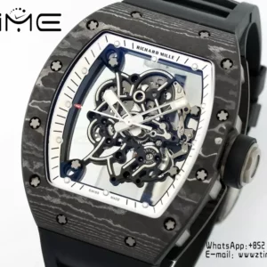 Richard Mille RM055 NTPT APS Factory 1:1 Best Edition White Bezel Black Crown Rubber Strap - Super Clone Watch | 1:1 Best Version