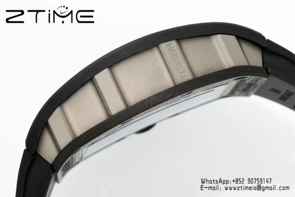 Richard Mille RM055 NTPT APS Factory 1:1 Best Edition White Bezel Black Crown Rubber Strap - Super Clone Watch | 1:1 Best Version