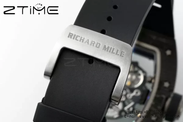 Richard Mille RM055 NTPT APS Factory 1:1 Best Edition White Bezel Black Crown Rubber Strap - Super Clone Watch | 1:1 Best Version