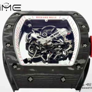 Richard Mille RM055 NTPT APS Factory 1:1 Best Edition White Bezel Red Crown Rubber Strap - Super Clone Watch | 1:1 Best Version
