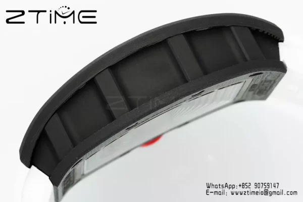 Richard Mille RM055 NTPT APS Factory 1:1 Best Edition White Bezel Red Crown Rubber Strap - Super Clone Watch | 1:1 Best Version