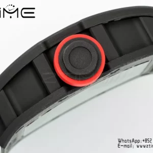 Richard Mille RM055 NTPT APS Factory 1:1 Best Edition White Bezel Red Crown Rubber Strap - Super Clone Watch | 1:1 Best Version