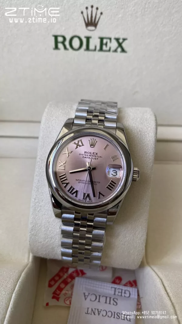 Rolex DateJust 31mm 278240 A+ Factory 1:1 Best Edition Ροζ Ρωμαϊκό καντράν σε βραχιόλι Jubilee DD2824 - Super Clone Watch | 1:1 Best Version