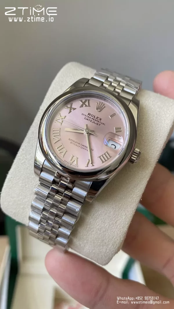 Rolex DateJust 31mm 278240 A+ Factory 1:1 Best Edition Ροζ Ρωμαϊκό καντράν σε βραχιόλι Jubilee DD2824 - Super Clone Watch | 1:1 Best Version