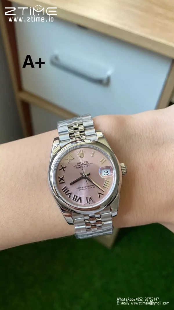Rolex DateJust 31mm 278240 A+ Factory 1:1 Best Edition Ροζ Ρωμαϊκό καντράν σε βραχιόλι Jubilee DD2824 - Super Clone Watch | 1:1 Best Version