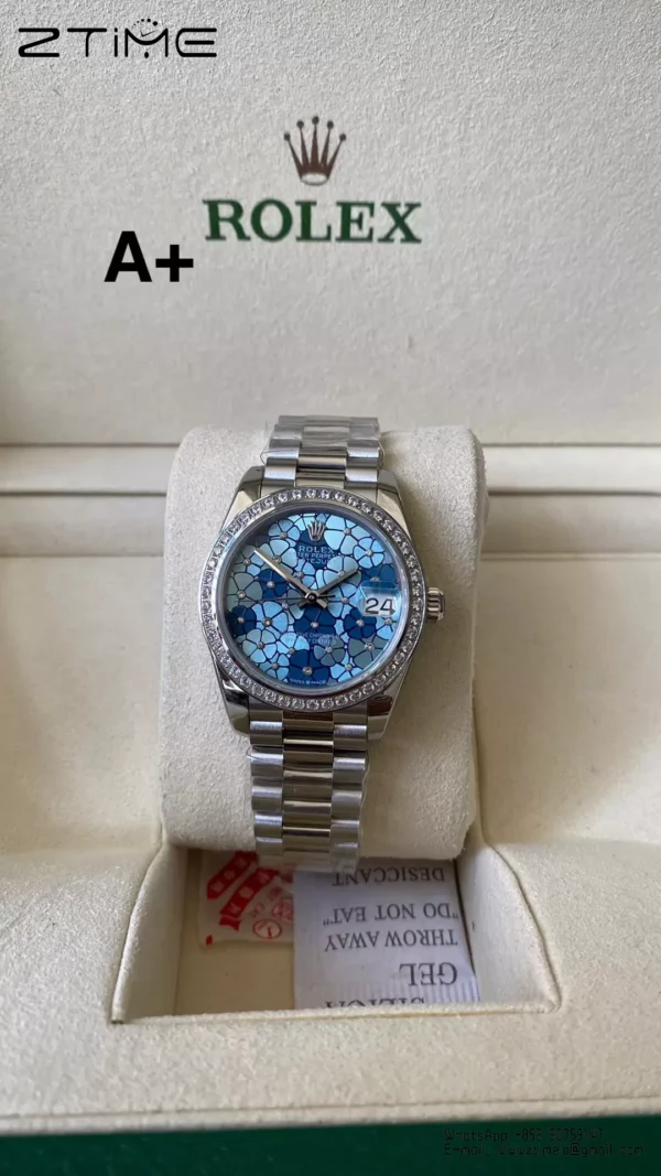 Rolex DateJust 31mm 278274-0036 A+ Factory 1:1 Best Edition Blue Dial on Diamond Bezel DD2824 - Super Clone Watch | 1:1 Best Version