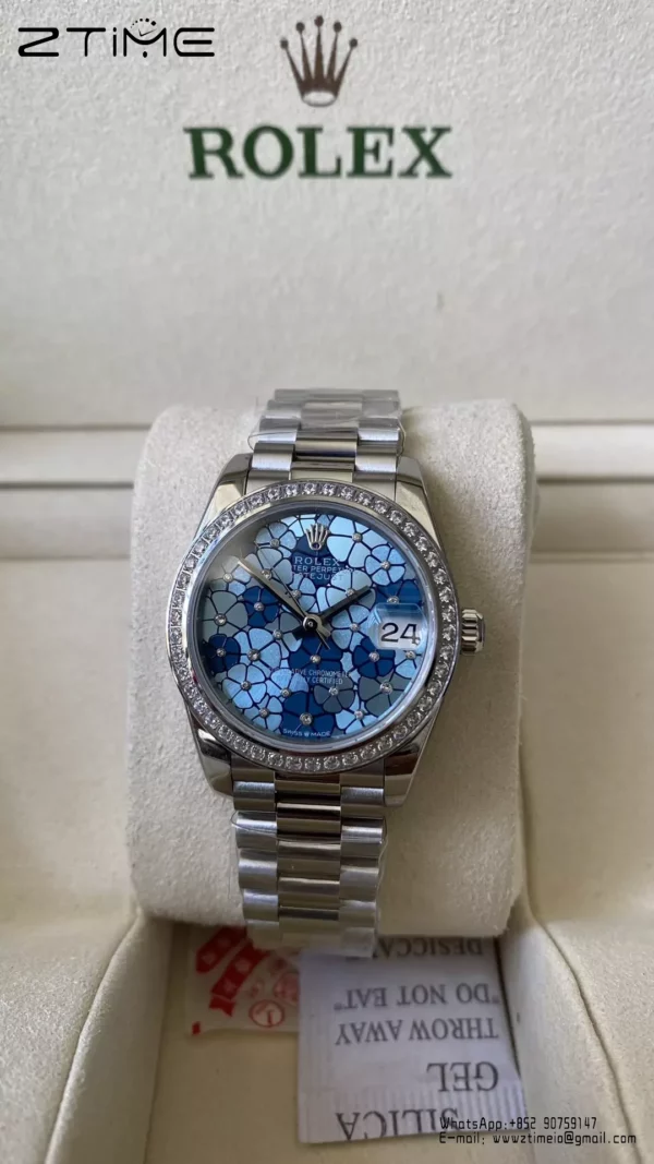 Rolex DateJust 31mm 278274-0036 A+ Factory 1:1 Best Edition Blue Dial on Diamond Bezel DD2824 - Super Clone Watch | 1:1 Best Version