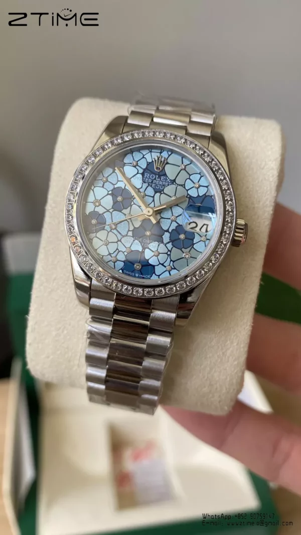 Rolex DateJust 31mm 278274-0036 A+ Factory 1:1 Best Edition Blue Dial on Diamond Bezel DD2824 - Super Clone Watch | 1:1 Best Version