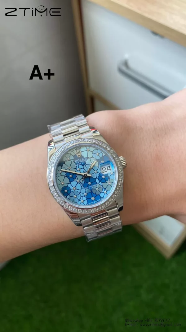 Rolex DateJust 31mm 278274-0036 A+ Factory 1:1 Best Edition Blue Dial on Diamond Bezel DD2824 - Super Clone Watch | 1:1 Best Version