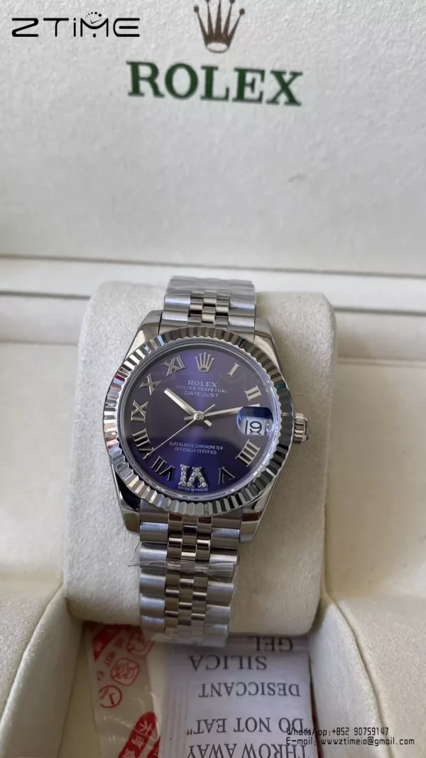 Rolex DateJust 31mm 278274 A+ Factory 1:1 Best Edition 904L Steel purple Roman Dial on Jubilee Bracelet DD2824 - Super Clone Watch | 1:1 Best Version