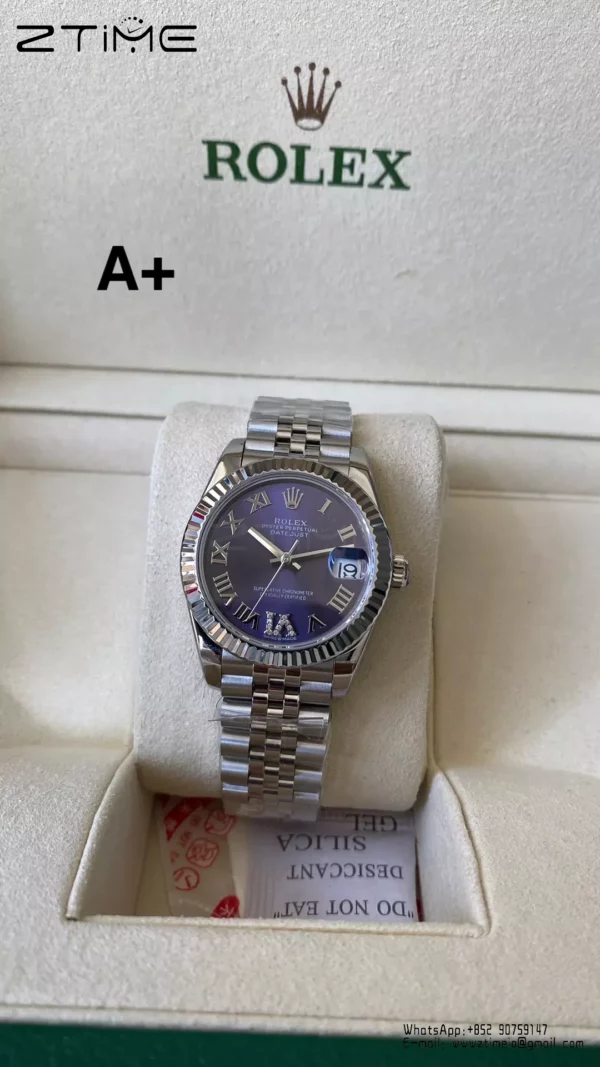 Rolex DateJust 31mm 278274 A+ Factory 1:1 Best Edition 904L Steel purple Roman Dial on Jubilee Bracelet DD2824 - Super Clone Watch | 1:1 Best Version