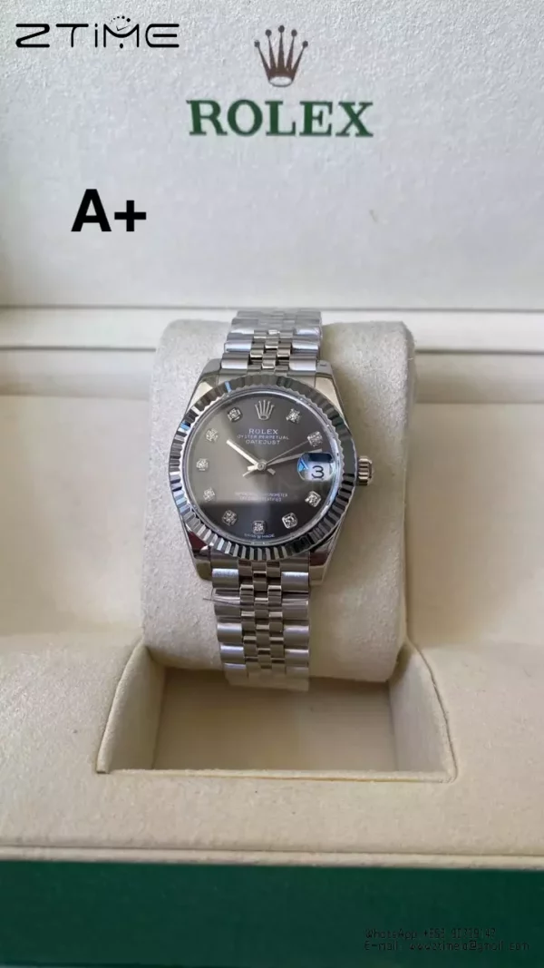 Rolex DateJust 31mm 278274 A+ Factory 1:1 Best Edition Gray Diamonds Dial on Jubilee Bracelet DD2824 - Super Clone Watch | 1:1 Best Version