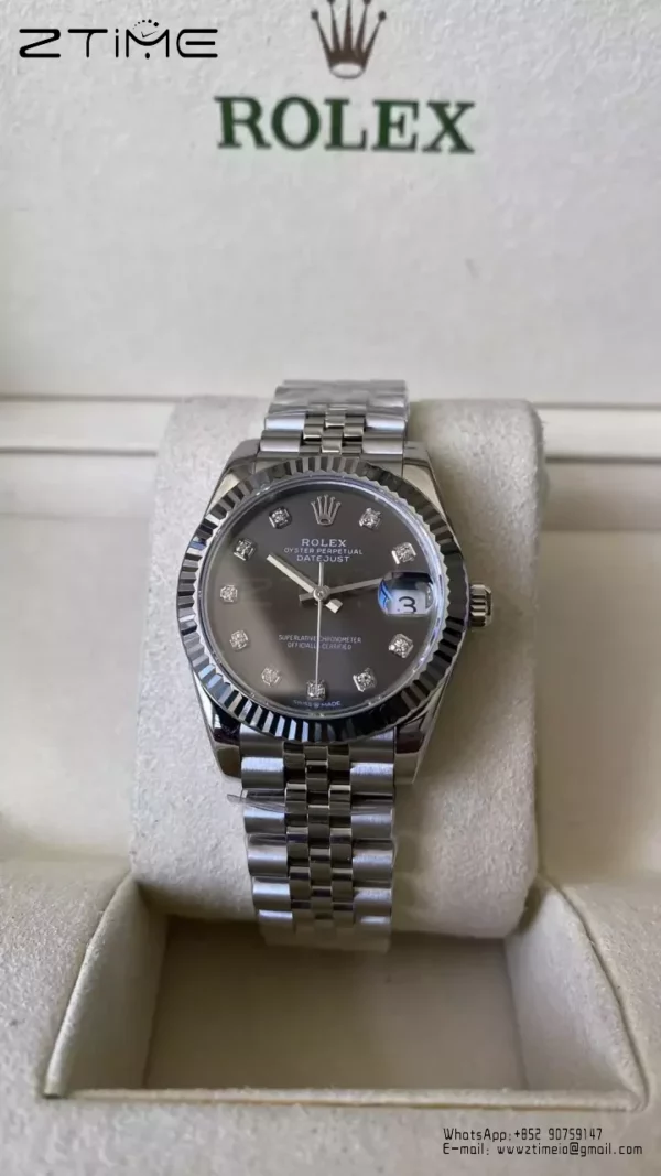 Rolex DateJust 31mm 278274 A+ Factory 1:1 Best Edition Gray Diamonds Dial on Jubilee Bracelet DD2824 - Super Clone Watch | 1:1 Best Version