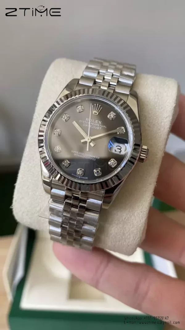 Rolex DateJust 31mm 278274 A+ Factory 1:1 Best Edition Gray Diamonds Dial on Jubilee Bracelet DD2824 - Super Clone Watch | 1:1 Best Version