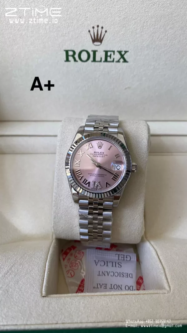 Rolex DateJust 31mm 278274 A+ Factory 1:1 Best Edition Pink Roman Dial on Jubilee Bracelet DD2824 - Super Clone Watch | 1:1 Best Version