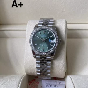 Rolex DateJust 31mm 278384 A+ Factory 1:1 Best Edition Green Dial on Diamond Bezel DD2824 - Super Clone Watch | 1:1 Best Version