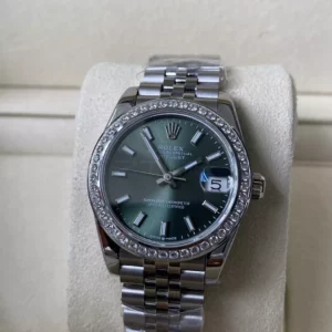 Rolex DateJust 31mm 278384 A+ Factory 1:1 Best Edition Green Dial on Diamond Bezel DD2824 - Super Clone Watch | 1:1 Best Version
