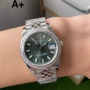 Rolex DateJust 31mm 278384 A+ Factory 1:1 Best Edition Green Dial on Diamond Bezel DD2824 - Super Clone Watch | 1:1 Best Version