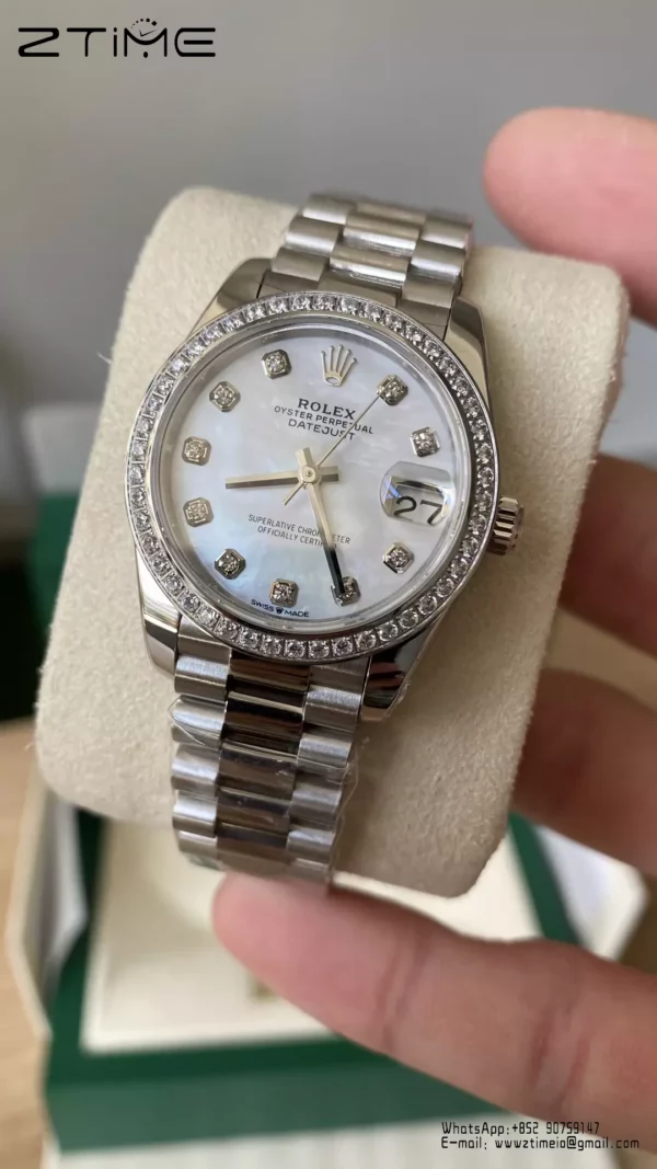 Rolex DateJust 31mm 278384 A+ Factory 1:1 Best Edition MOP Dial on Diamond Bezel DD2824 - Super Clone Watch | 1:1 Best Version