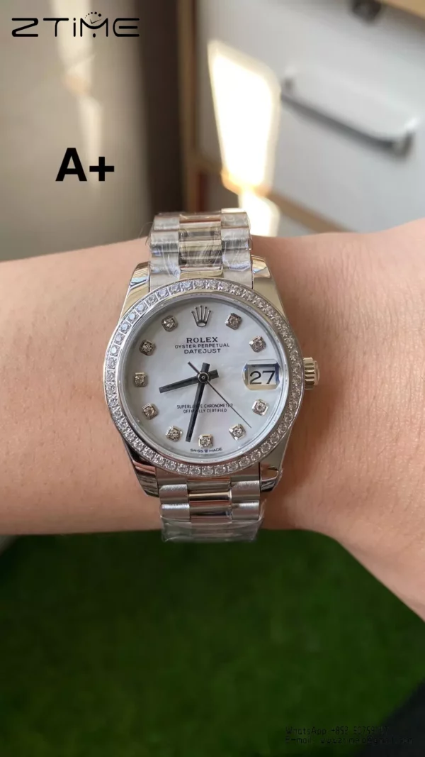 Rolex DateJust 31mm 278384 A+ Factory 1:1 Best Edition MOP Dial on Diamond Bezel DD2824 - Super Clone Watch | 1:1 Best Version