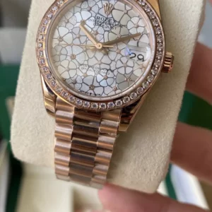 Rolex DateJust RG 31mm 278285 A+ Factory 1:1 Best Edition Floral Dial Diamond Bezel - Super Clone Watch | 1:1 Best Version