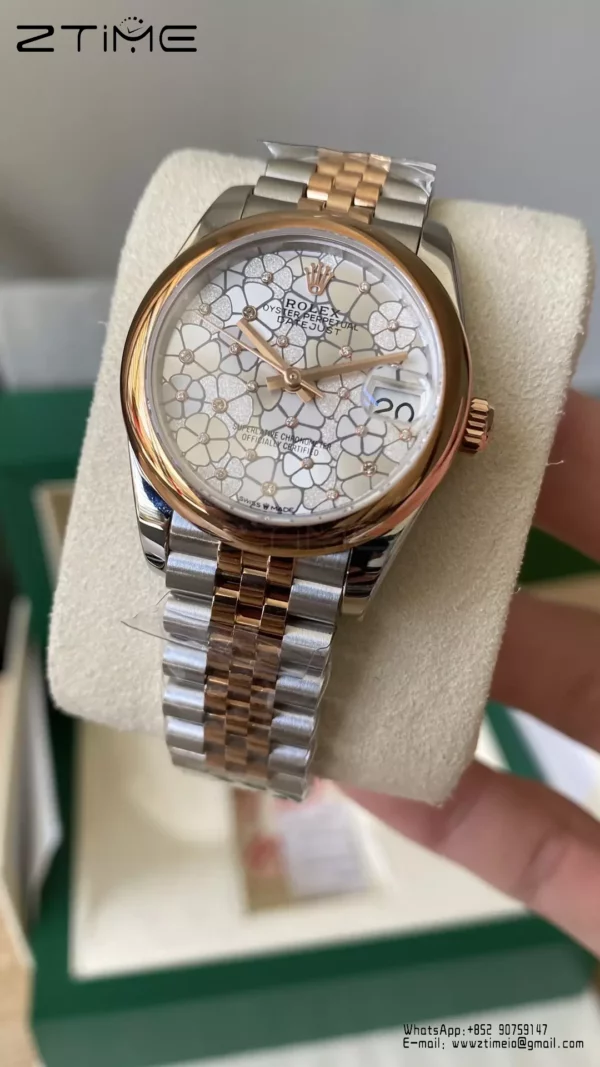 Rolex DateJust SS/RG 31mm 278241 A+ Factory 1:1 Best Edition Floral  Diamond Dial - Super Clone Watch | 1:1 Best Version