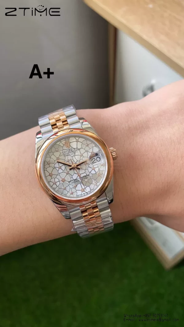 Rolex DateJust SS/RG 31mm 278241 A+ Factory 1:1 Best Edition Floral  Diamond Dial - Super Clone Watch | 1:1 Best Version