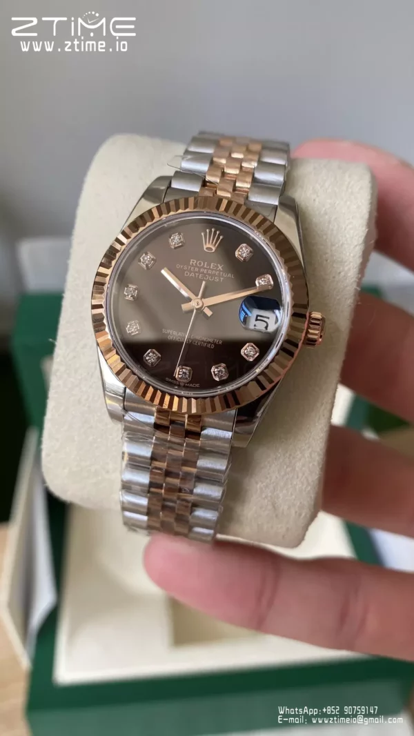 Rolex DateJust SS/RG 31mm 278271 A+ Factory 1:1 Best Edition Brown Diamond Dial - Super Clone Watch | 1:1 Best Version