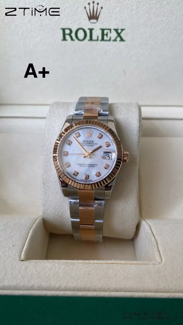 Rolex DateJust SS/RG 31mm 278271 A+ Factory 1:1 Best Edition MOP Diamond Dial President Bracelet - Super Clone Watch | 1:1 Nejlepší verze