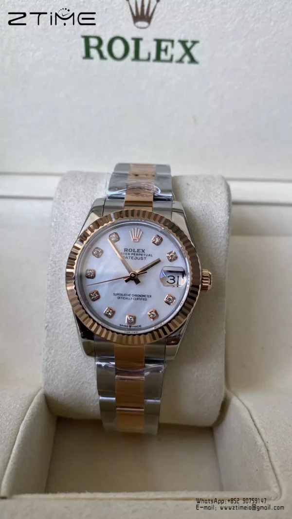 Rolex DateJust SS/RG 31mm 278271 A+ Factory 1:1 Best Edition MOP Diamond Dial President Bracelet - Super Clone Watch | 1:1 Nejlepší verze