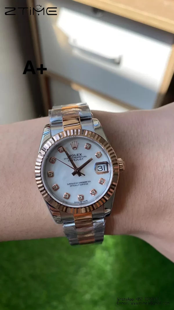 Rolex DateJust SS/RG 31mm 278271 A+ Factory 1:1 Best Edition MOP Diamond Dial President Bracelet - Super Clone Watch | 1:1 Nejlepší verze