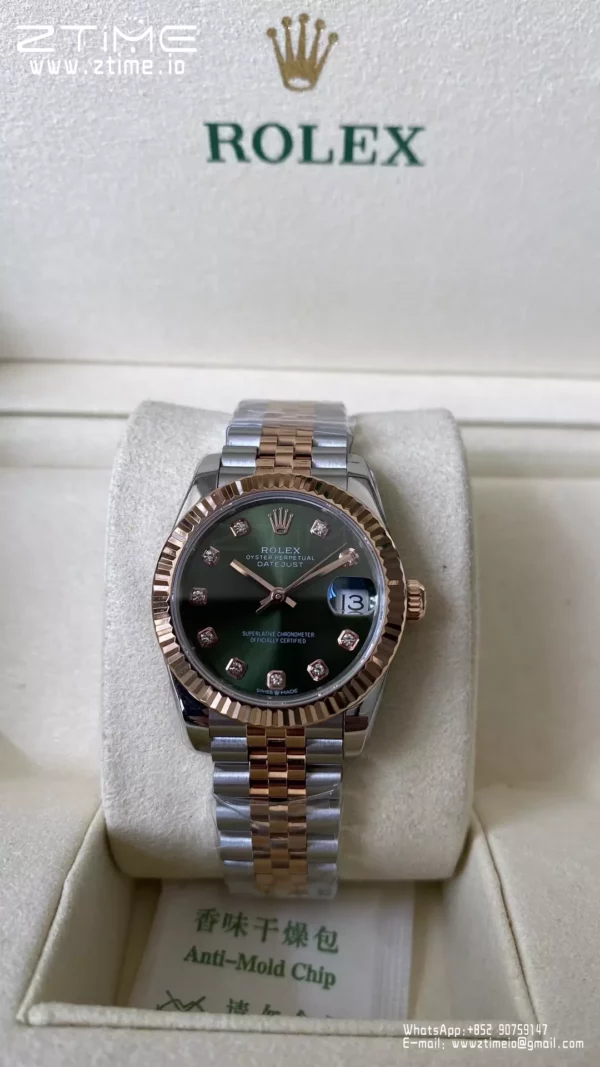 Rolex DateJust SS/RG 31mm 278271 A+ Factory 1:1 Best Edition Green Diamond Dial - Super Clone Watch | 1:1 Best Version