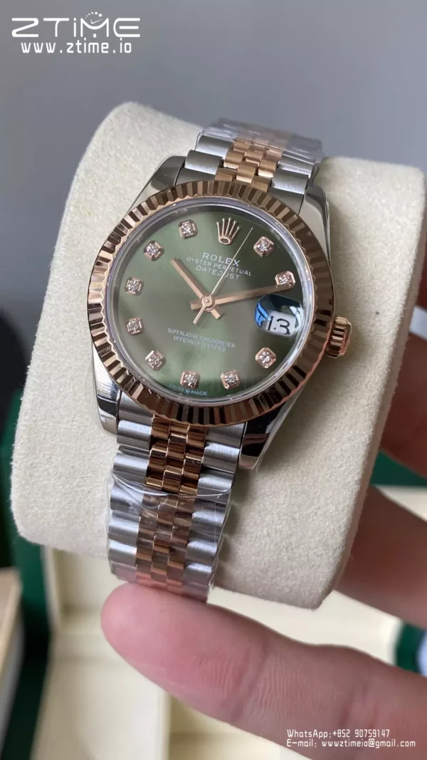 Rolex DateJust SS/RG 31mm 278271 A+ Factory 1:1 Best Edition Green Diamond Dial - Super Clone Watch | 1:1 Best Version