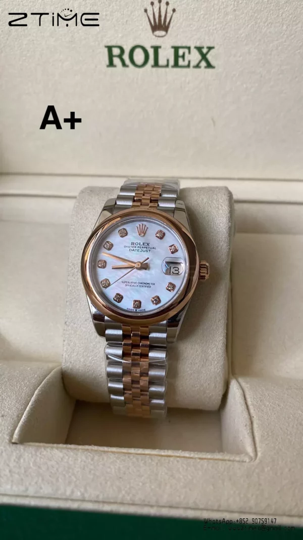 Rolex DateJust SS/RG 31mm 278271 A+ Factory 1:1 Best Edition MOP Diamond Dial Smooth Bezel - Super Clone Watch | 1:1 Best Version