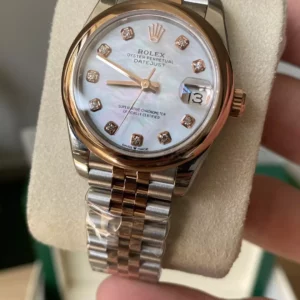 Rolex DateJust SS/RG 31mm 278271 A+ Factory 1:1 Best Edition MOP Diamond Dial Smooth Bezel - Super Clone Watch | 1:1 Best Version