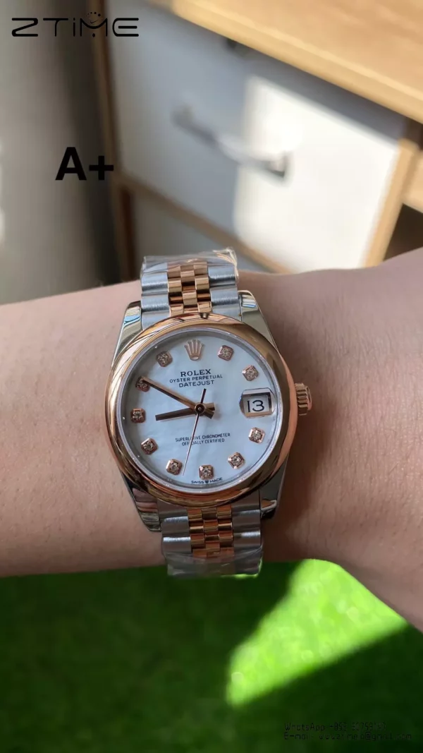 Rolex DateJust SS/RG 31mm 278271 A+ Factory 1:1 Best Edition MOP Diamond Dial Smooth Bezel - Super Clone Watch | 1:1 Best Version