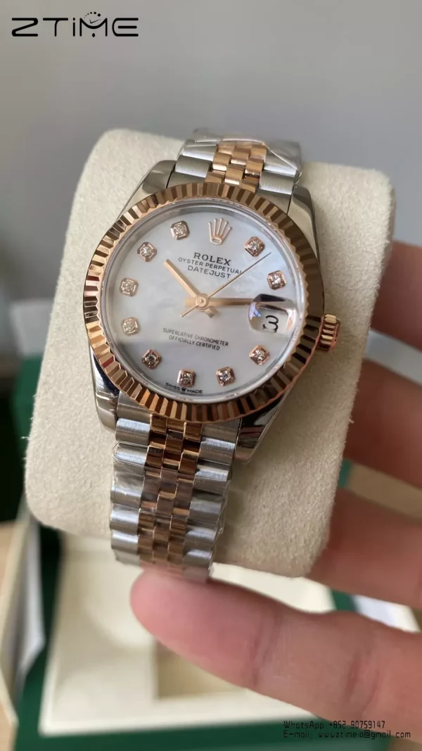 Rolex DateJust SS/RG 31mm 278271 A+ Factory 1:1 Best Edition MOP Diamond Dial - Super Clone Watch | 1:1 Best Version