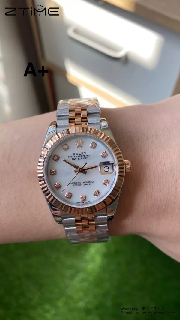 Rolex DateJust SS/RG 31mm 278271 A+ Factory 1:1 Best Edition MOP Diamond Dial - Super Clone Watch | 1:1 Best Version