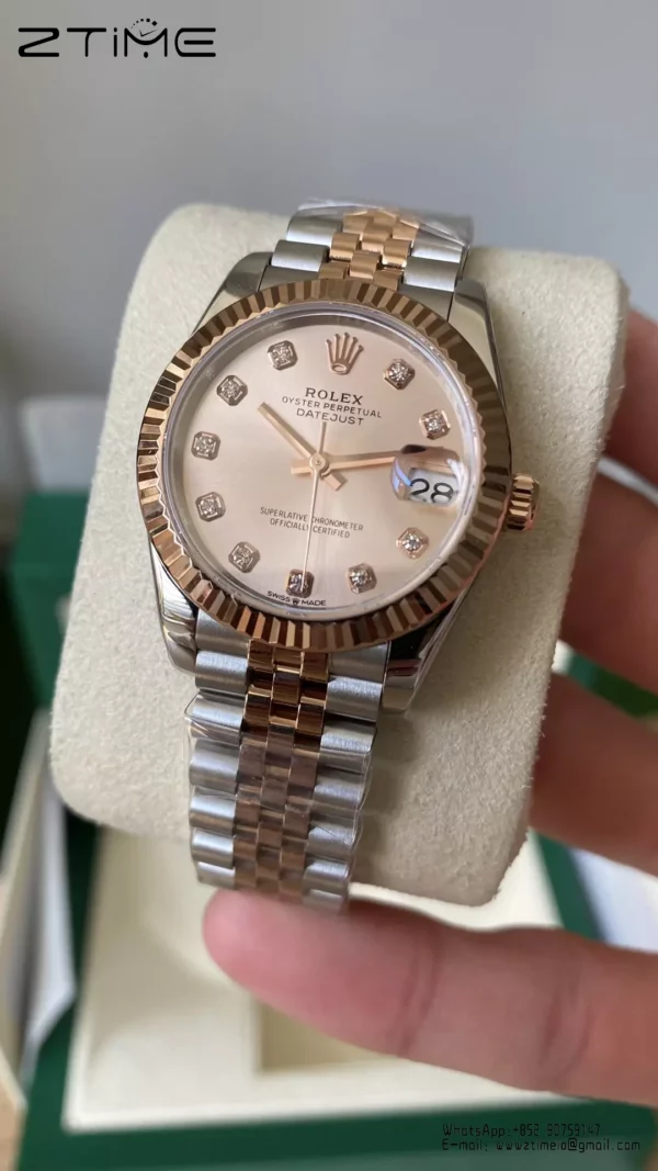 Rolex DateJust SS/RG 31mm 278271 A+ Factory 1:1 Best Edition RG Diamond Dial - Super Clone Watch | 1:1 Best Version