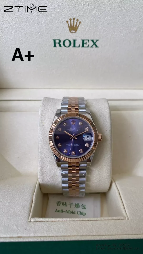 Rolex DateJust SS/RG 31mm 278271 A+ Factory 1:1 Best Edition Quadrante Viola Diamante - Orologio Super Clone | 1:1 Best Version