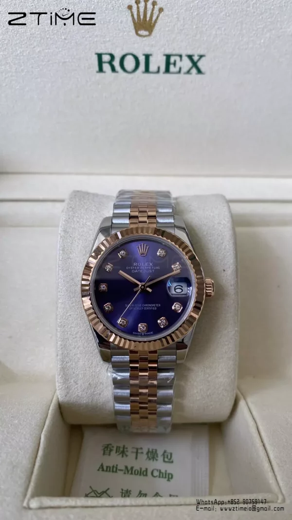 Rolex DateJust SS/RG 31mm 278271 A+ Factory 1:1 Best Edition Quadrante Viola Diamante - Orologio Super Clone | 1:1 Best Version