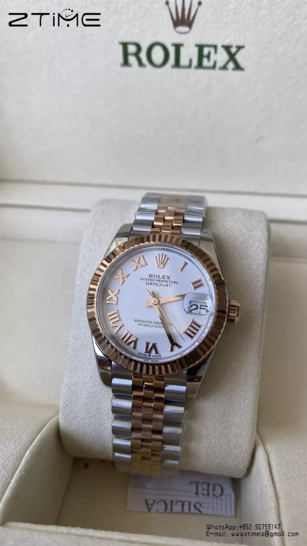 Rolex DateJust SS/RG 31mm 278271 A+ Factory 1:1 Best Edition White Roman Dial - Super Clone Watch | 1:1 Best Version