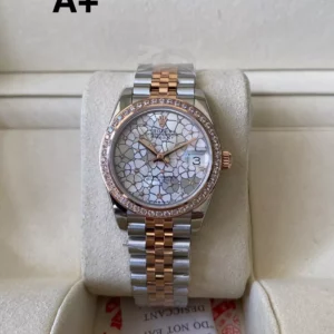 Rolex DateJust SS/RG 31mm 278381 A+ Factory 1:1 Best Edition Floral Dial Diamond Bezel - Super Clone Watch | 1:1 Best Version