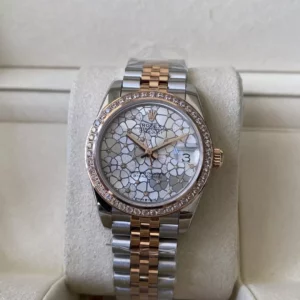 Rolex DateJust SS/RG 31mm 278381 A+ Factory 1:1 Best Edition Floral Dial Diamond Bezel - Super Clone Watch | 1:1 Best Version