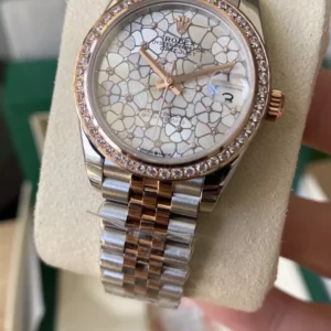 Rolex DateJust SS/RG 31mm 278381 A+ Factory 1:1 Best Edition Floral Dial Diamond Bezel - Super Clone Watch | 1:1 Best Version