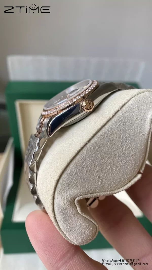 Rolex DateJust SS/RG 31mm 278381 A+ Factory 1:1 Best Edition Floral Dial Diamond Bezel - Super Clone Watch | 1:1 Best Version