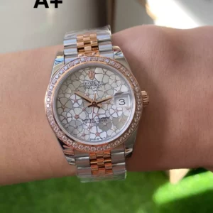 Rolex DateJust SS/RG 31mm 278381 A+ Factory 1:1 Best Edition Floral Dial Diamond Bezel - Super Clone Watch | 1:1 Best Version